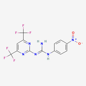 molecular formula C13H8F6N6O2 B5792892 N-[4,6-bis(trifluoromethyl)-2-pyrimidinyl]-N'-(4-nitrophenyl)guanidine 