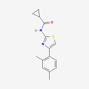 molecular formula C15H16N2OS B5792959 N-[4-(2,4-dimethylphenyl)-1,3-thiazol-2-yl]cyclopropanecarboxamide 