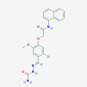 molecular formula C21H19BrN4O4 B5792971 2-{4-[2-(aminocarbonyl)carbonohydrazonoyl]-5-bromo-2-methoxyphenoxy}-N-1-naphthylacetamide 