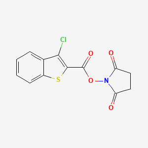 molecular formula C13H8ClNO4S B5792979 1-{[(3-chloro-1-benzothien-2-yl)carbonyl]oxy}-2,5-pyrrolidinedione 