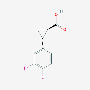 molecular formula C10H8F2O2 B057930 (1R,2R)-2-(3,4-二氟苯基)环丙烷羧酸 CAS No. 220352-36-3