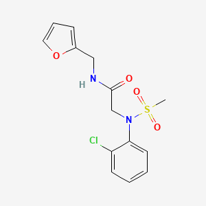 molecular formula C14H15ClN2O4S B5793001 N~2~-(2-chlorophenyl)-N~1~-(2-furylmethyl)-N~2~-(methylsulfonyl)glycinamide 