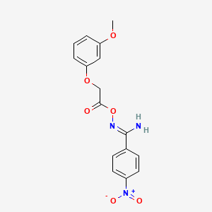 N'-{[(3-methoxyphenoxy)acetyl]oxy}-4-nitrobenzenecarboximidamide