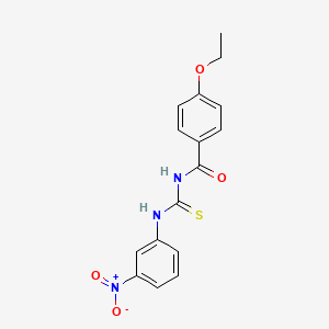 molecular formula C16H15N3O4S B5793058 4-ethoxy-N-{[(3-nitrophenyl)amino]carbonothioyl}benzamide 