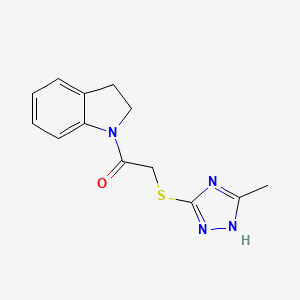 molecular formula C13H14N4OS B5793068 1-{[(5-methyl-4H-1,2,4-triazol-3-yl)thio]acetyl}indoline 