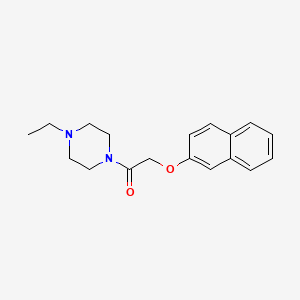 molecular formula C18H22N2O2 B5793073 1-ethyl-4-[(2-naphthyloxy)acetyl]piperazine 