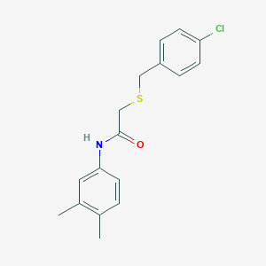 molecular formula C17H18ClNOS B5793081 2-[(4-chlorobenzyl)thio]-N-(3,4-dimethylphenyl)acetamide 