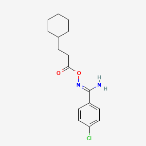 4-chloro-N'-[(3-cyclohexylpropanoyl)oxy]benzenecarboximidamide