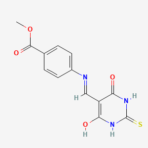 molecular formula C13H11N3O4S B5793125 methyl 4-{[(4,6-dioxo-2-thioxotetrahydro-5(2H)-pyrimidinylidene)methyl]amino}benzoate 