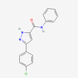 molecular formula C16H12ClN3O B5793129 3-(4-chlorophenyl)-N-phenyl-1H-pyrazole-5-carboxamide 