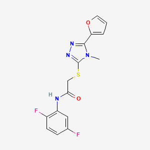 molecular formula C15H12F2N4O2S B5793178 N-(2,5-difluorophenyl)-2-{[5-(2-furyl)-4-methyl-4H-1,2,4-triazol-3-yl]thio}acetamide 