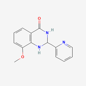 molecular formula C14H13N3O2 B579322 8-methoxy-2-pyridin-2-yl-2,3-dihydro-1H-quinazolin-4-one CAS No. 15470-89-0