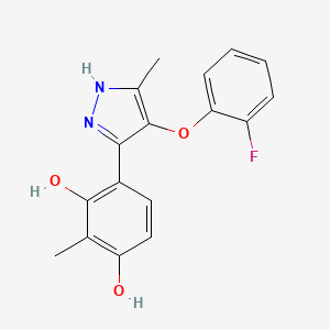 molecular formula C17H15FN2O3 B5793259 4-[4-(2-fluorophenoxy)-5-methyl-1H-pyrazol-3-yl]-2-methyl-1,3-benzenediol 