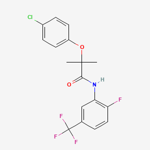 molecular formula C17H14ClF4NO2 B5793294 2-(4-chlorophenoxy)-N-[2-fluoro-5-(trifluoromethyl)phenyl]-2-methylpropanamide 