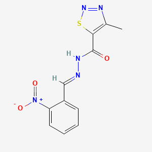 molecular formula C11H9N5O3S B5793397 4-methyl-N'-(2-nitrobenzylidene)-1,2,3-thiadiazole-5-carbohydrazide 