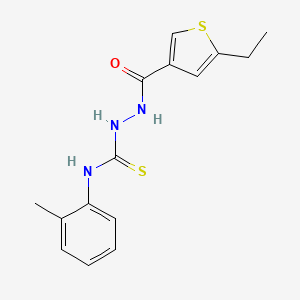 molecular formula C15H17N3OS2 B5793413 2-[(5-ethyl-3-thienyl)carbonyl]-N-(2-methylphenyl)hydrazinecarbothioamide 