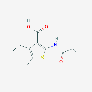 molecular formula C11H15NO3S B5793437 4-ethyl-5-methyl-2-(propionylamino)-3-thiophenecarboxylic acid 