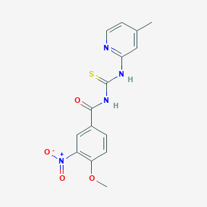 molecular formula C15H14N4O4S B5793445 4-methoxy-N-{[(4-methyl-2-pyridinyl)amino]carbonothioyl}-3-nitrobenzamide 
