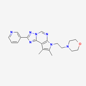 molecular formula C20H23N7O B5793447 8,9-dimethyl-7-[2-(4-morpholinyl)ethyl]-2-(3-pyridinyl)-7H-pyrrolo[3,2-e][1,2,4]triazolo[1,5-c]pyrimidine 
