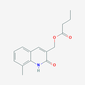 molecular formula C15H17NO3 B5793453 (2-hydroxy-8-methyl-3-quinolinyl)methyl butyrate 