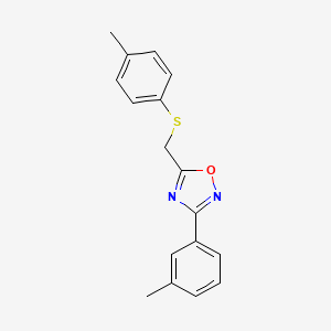 molecular formula C17H16N2OS B5793472 3-(3-methylphenyl)-5-{[(4-methylphenyl)thio]methyl}-1,2,4-oxadiazole 