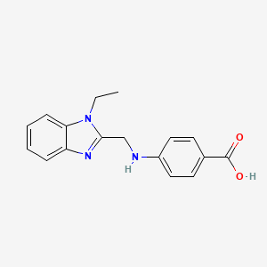 molecular formula C17H17N3O2 B5793481 4-{[(1-ethyl-1H-benzimidazol-2-yl)methyl]amino}benzoic acid 