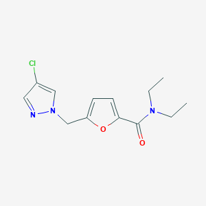 5-[(4-chloro-1H-pyrazol-1-yl)methyl]-N,N-diethyl-2-furamide