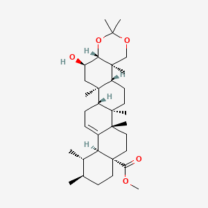 molecular formula C34H54O5 B579357 Methyl 3,23-O-isopropylideneasiatate CAS No. 19533-98-3