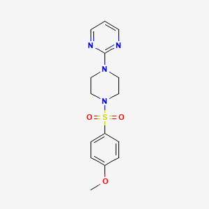 molecular formula C15H18N4O3S B5793618 2-{4-[(4-methoxyphenyl)sulfonyl]-1-piperazinyl}pyrimidine 