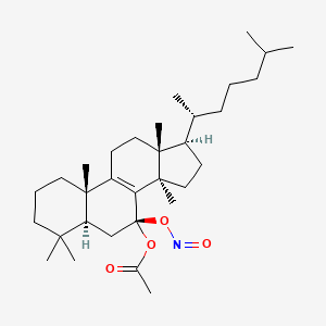 molecular formula C32H53NO4 B579364 7beta-(Nitrosooxy)lanost-8-en-7alpha-ol acetate CAS No. 19454-74-1