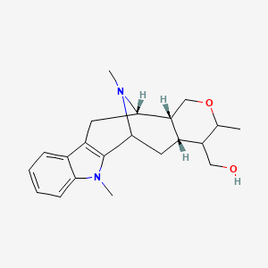 molecular formula C21H28N2O2 B579366 [(12S,13R,18R)-3,16,20-trimethyl-15-oxa-3,20-diazapentacyclo[10.7.1.02,10.04,9.013,18]icosa-2(10),4,6,8-tetraen-17-yl]methanol CAS No. 16101-12-5