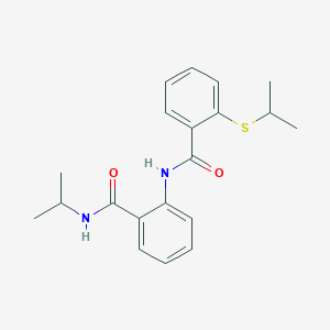 molecular formula C20H24N2O2S B5793765 N-{2-[(isopropylamino)carbonyl]phenyl}-2-(isopropylthio)benzamide 