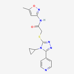 molecular formula C16H16N6O2S B5793785 2-{[4-cyclopropyl-5-(4-pyridinyl)-4H-1,2,4-triazol-3-yl]thio}-N-(5-methyl-3-isoxazolyl)acetamide 