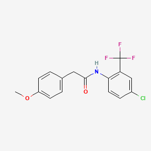 molecular formula C16H13ClF3NO2 B5793839 N-[4-chloro-2-(trifluoromethyl)phenyl]-2-(4-methoxyphenyl)acetamide 