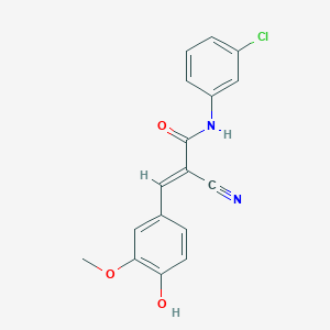 molecular formula C17H13ClN2O3 B5793840 N-(3-chlorophenyl)-2-cyano-3-(4-hydroxy-3-methoxyphenyl)acrylamide 