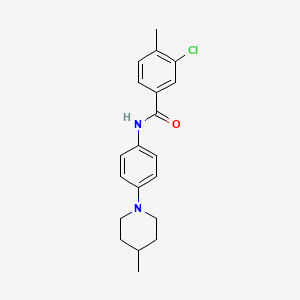 molecular formula C20H23ClN2O B5793876 3-chloro-4-methyl-N-[4-(4-methyl-1-piperidinyl)phenyl]benzamide 