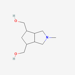 molecular formula C10H19NO2 B579389 (2-Methyloctahydrocyclopenta[c]pyrrole-4,6-diyl)dimethanol CAS No. 18853-60-6