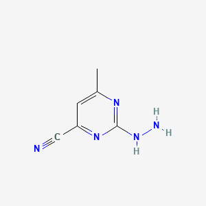 molecular formula C6H7N5 B579390 2-Hydrazinyl-6-methylpyrimidine-4-carbonitrile CAS No. 16858-57-4