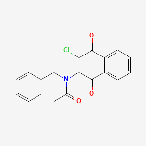 molecular formula C19H14ClNO3 B5793906 N-benzyl-N-(3-chloro-1,4-dioxo-1,4-dihydro-2-naphthalenyl)acetamide 