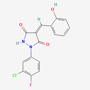 1-(3-chloro-4-fluorophenyl)-4-(2-hydroxybenzylidene)-3,5-pyrazolidinedione