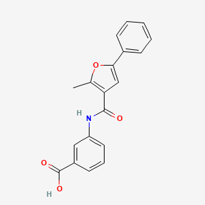 molecular formula C19H15NO4 B5793921 3-[(2-methyl-5-phenyl-3-furoyl)amino]benzoic acid 