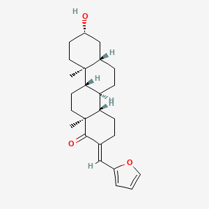 molecular formula C25H34O3 B579393 (2E,4aS,4bR,6aS,8S,10aS,10bS,12aS)-2-(furan-2-ylmethylidene)-8-hydroxy-10a,12a-dimethyl-3,4,4a,4b,5,6,6a,7,8,9,10,10b,11,12-tetradecahydrochrysen-1-one CAS No. 17429-43-5