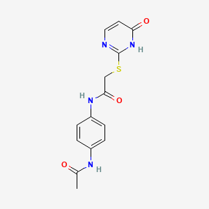 N-[4-(acetylamino)phenyl]-2-[(4-hydroxypyrimidin-2-yl)sulfanyl]acetamide