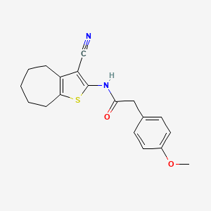 N-(3-cyano-5,6,7,8-tetrahydro-4H-cyclohepta[b]thien-2-yl)-2-(4-methoxyphenyl)acetamide
