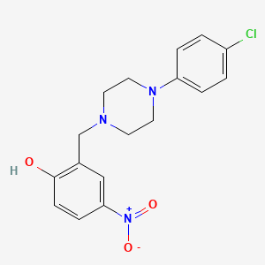 molecular formula C17H18ClN3O3 B5793974 2-{[4-(4-chlorophenyl)-1-piperazinyl]methyl}-4-nitrophenol 