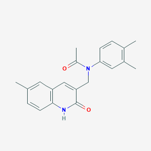 molecular formula C21H22N2O2 B5793978 N-(3,4-dimethylphenyl)-N-[(2-hydroxy-6-methyl-3-quinolinyl)methyl]acetamide 