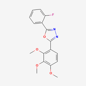 molecular formula C17H15FN2O4 B5793983 2-(2-fluorophenyl)-5-(2,3,4-trimethoxyphenyl)-1,3,4-oxadiazole 
