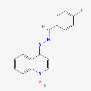 molecular formula C16H12FN3O B5793988 4-fluorobenzaldehyde (1-oxido-4-quinolinyl)hydrazone 