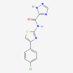 molecular formula C12H8ClN5OS B5794051 N-[4-(4-chlorophenyl)-1,3-thiazol-2-yl]-1H-1,2,4-triazole-3-carboxamide 