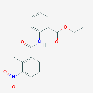 molecular formula C17H16N2O5 B5794057 ethyl 2-[(2-methyl-3-nitrobenzoyl)amino]benzoate 